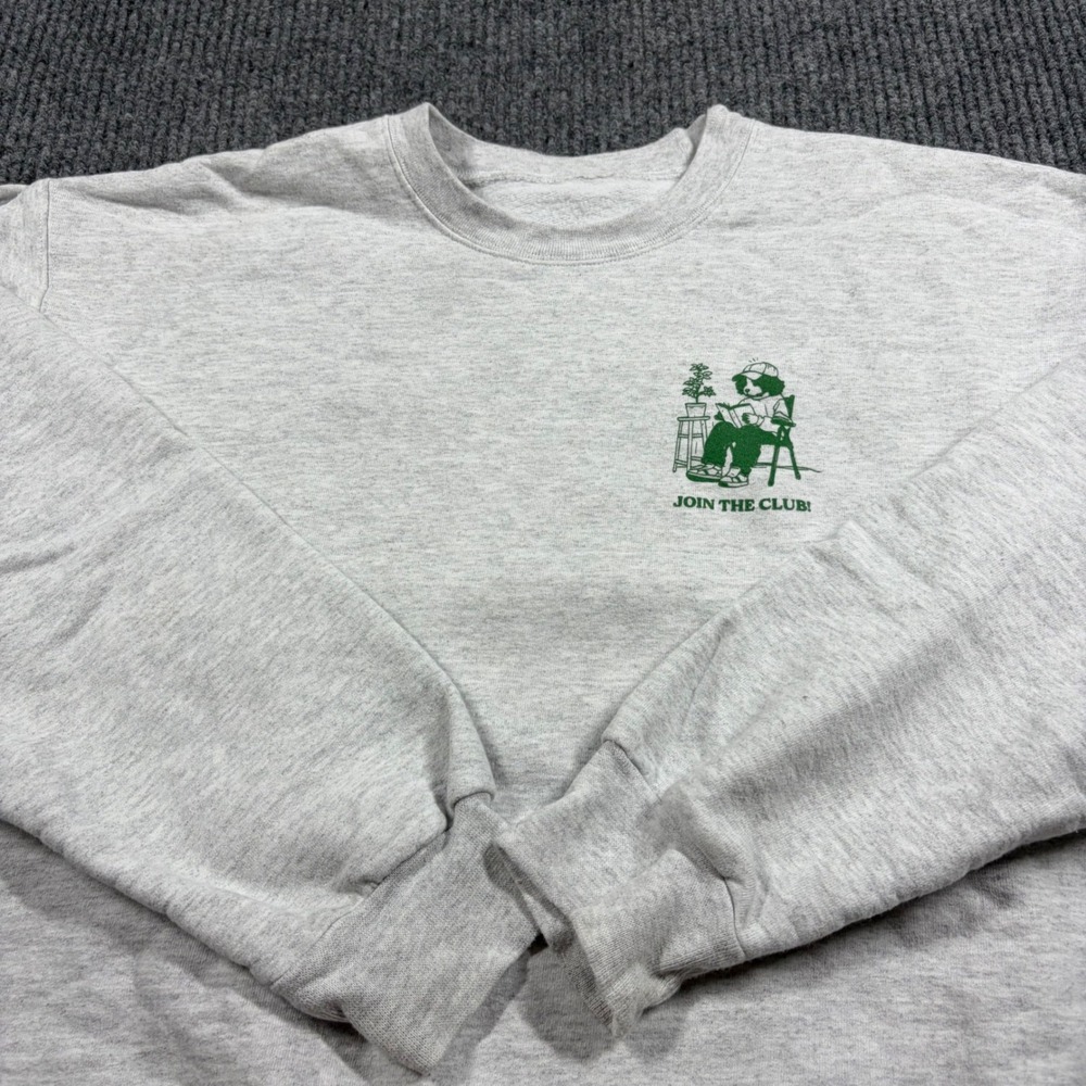 HWLF Bible Club Sweatshirt Mens M Join The Club Graphic Gray Heather